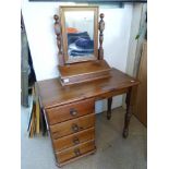 PINE DRESSING TABLE WITH MIRROR