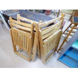 4 WOODEN FOLDING GARDEN CHAIRS