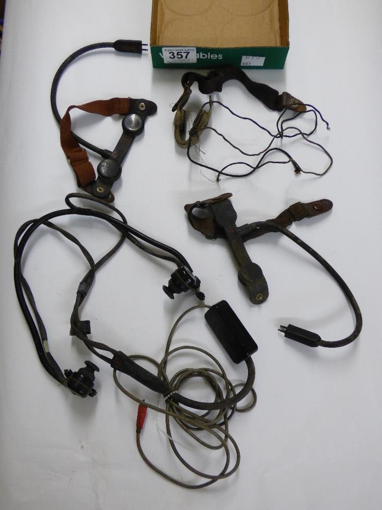 WW 2 USAF 3 X THROAT MICROPHONES & 1 HEADSET