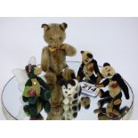VINTAGE BEAR WITH ARTICULATED HEAD + OTHERS