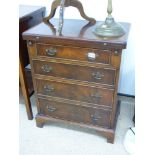 MAHOGANY CHEST OF DRAWERS WITH FOLDING TOP