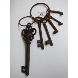 2 LARGE RINGS WITH VINTAGE KEYS