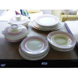 DECO STYLE DINNER SERVICE INCLUDING TUREENS & SERVING DISHES