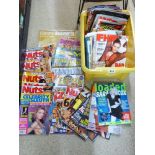 QUANTITY OF ADULT MAGAZINES INCLUDING NUTS, ZOO & BIKINI BABES CALENDER