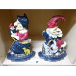 PUNCH AND JUDY CAST IRON DOOR STOPS