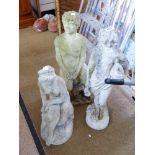 3 STONE GARDEN FIGURES