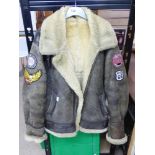 VINTAGE FLYING JACKET WITH HARLEY DAVIDSON PATCHES & OTHERS