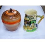 CROWN DEVON MUSICAL JUG, WIDDICOMBE FAIR & WEDGWOOD VASE