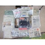 BOX OF EPHEMERA INCLUDING RUSSIAN NEWSPAPERS & 'THE GRAPHIC' 1897