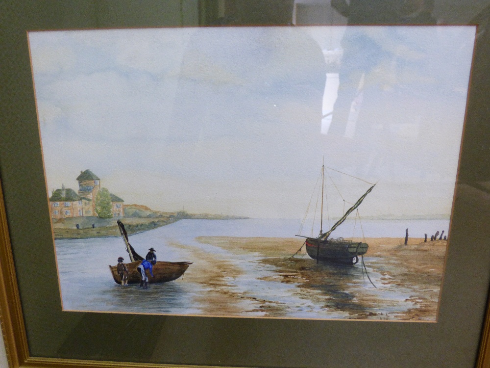 3 SIGNED WATERCOLOURS OF BOATING SCENES - Image 6 of 6