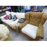 3 SEATER SOFA, WING BACK ARMCHAIR + ADDITIONAL COVERS