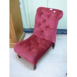 BUTTON BACK VICTORIAN BEDROOM CHAIR