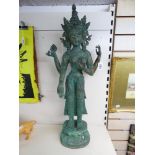 COPPER / BRONZE WEIGHTED FIGURE OF SHIVA 73 CMS HIGH