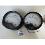 2 X FERRANTI METERS AMPERES & VOLTS