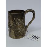 CHINESE SILVER MUG, WANG HING & CO. HONG KONG. CIRCA 1900, INSCRIBED TO BASE 'TO BILL, LET YOUR