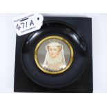 EARLY 20TH CENTURY MINIATURE PORTRIAT OF A LADY, INITIALLED HB