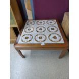 MID CENTURY COFFEE TABLE WITH TILED TOP