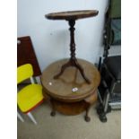 WINE TABLE & GLASS TOPPED 2 TIER SIDE TABLE