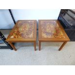 PAIR OF DANISH MID 20TH CENTURY TILED TOPPED COFFEE TABLES