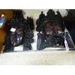 2 ORIENTAL WALL MASKS