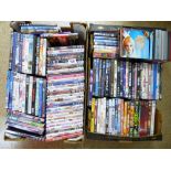 2 BOXES OF DVDS