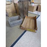 3 WOODEN ADVERTISING CRATES