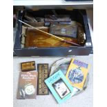 MIXED BOX OF WOODEN ITEMS INCLUDING TRAYS