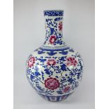 LARGE ORIENTAL BALUSTER VASE 55 CMS