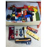 BOX OF ASSORTED VEHICLES INCLUDING LLEDO & MATCHBOX