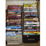 2 BOXES OF DVDs