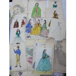 QUANTITY OF VINTAGE FASHION SKETCHES & PAINTINGS