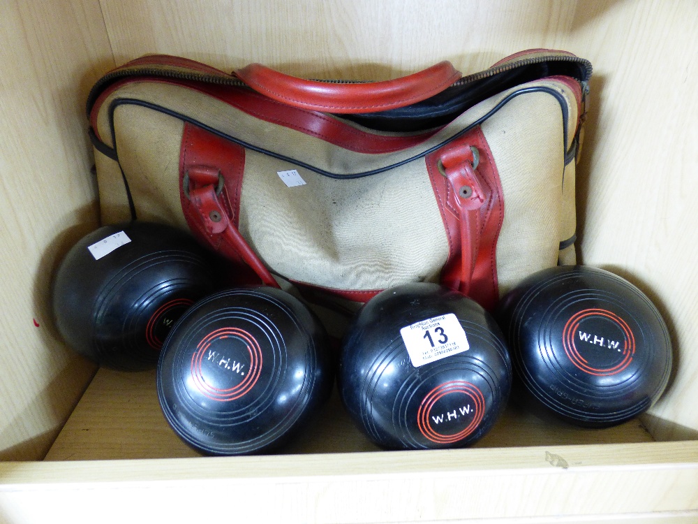 SET OF 4 BOWLING BALLS IN CARRY CASE