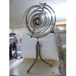 METAL ARMILLARY SPHERE ON STAND