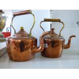 2 X COPPER AND BRASS KETTLES