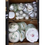 2 BOXES OF CHINA INCLUDING NORITAKE, SUSIE COOPER & CROWN CHELSEA