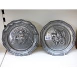 2 X FLEMISH 17th /18th CENTURY PEWTER DISHES