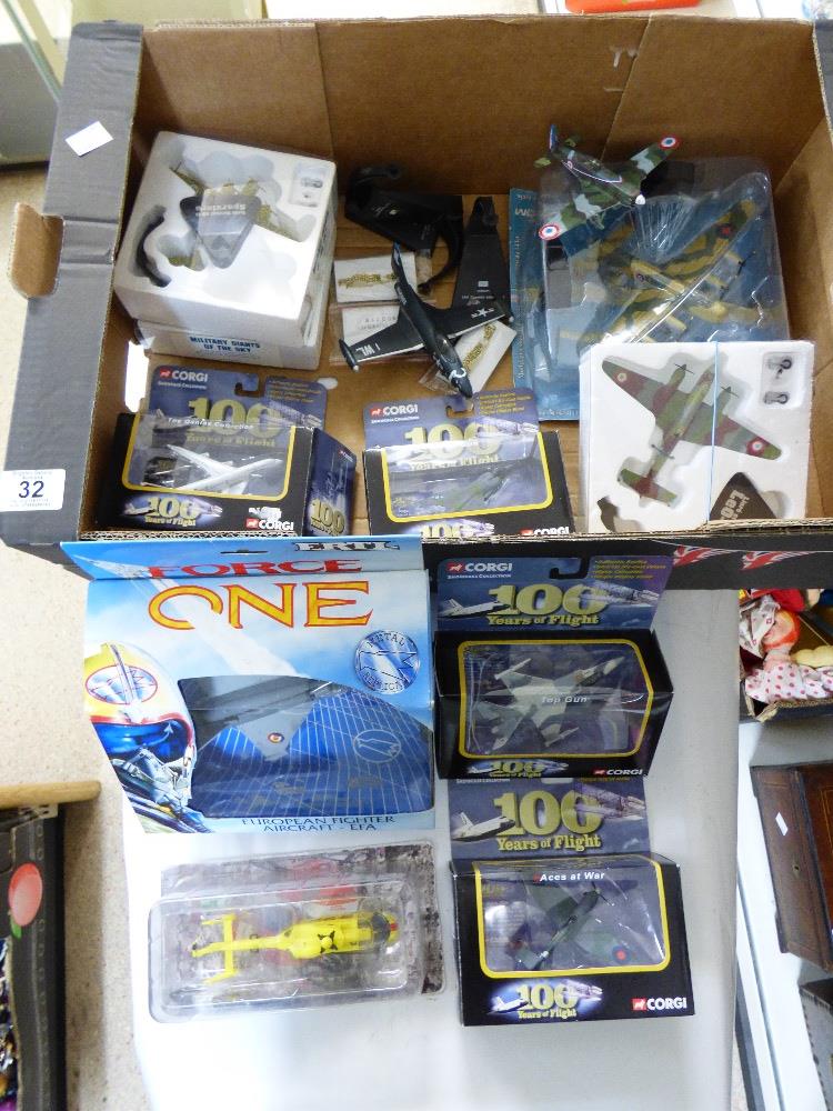 BOX OF CORGI AEROPLANE MODELS