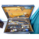LARGE CARPENTERS TOOL CHEST WITH SLIDING DRAWERS AND A QUANTITY OF TOOLS