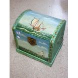 HAND PAINTED DOMED WOODEN CHEST