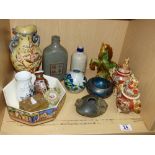 MIXED LOT INCLUDING ORIENTAL STYLE FIGURES AND VASES