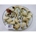 QUANTITY OF VICTORIAN CLAY PIPE BOWLS & DOLL PARTS