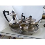 QUANTITY OF PLATED ITEMS INCLUDING A COFFEE AND TEA POT