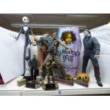 QUANTITY OF HALLOWEEN RELATED COLLECTIBLE FIGURES INCLUDING A BOXED HAND MADE PORCELAIN "LIVING DEAD