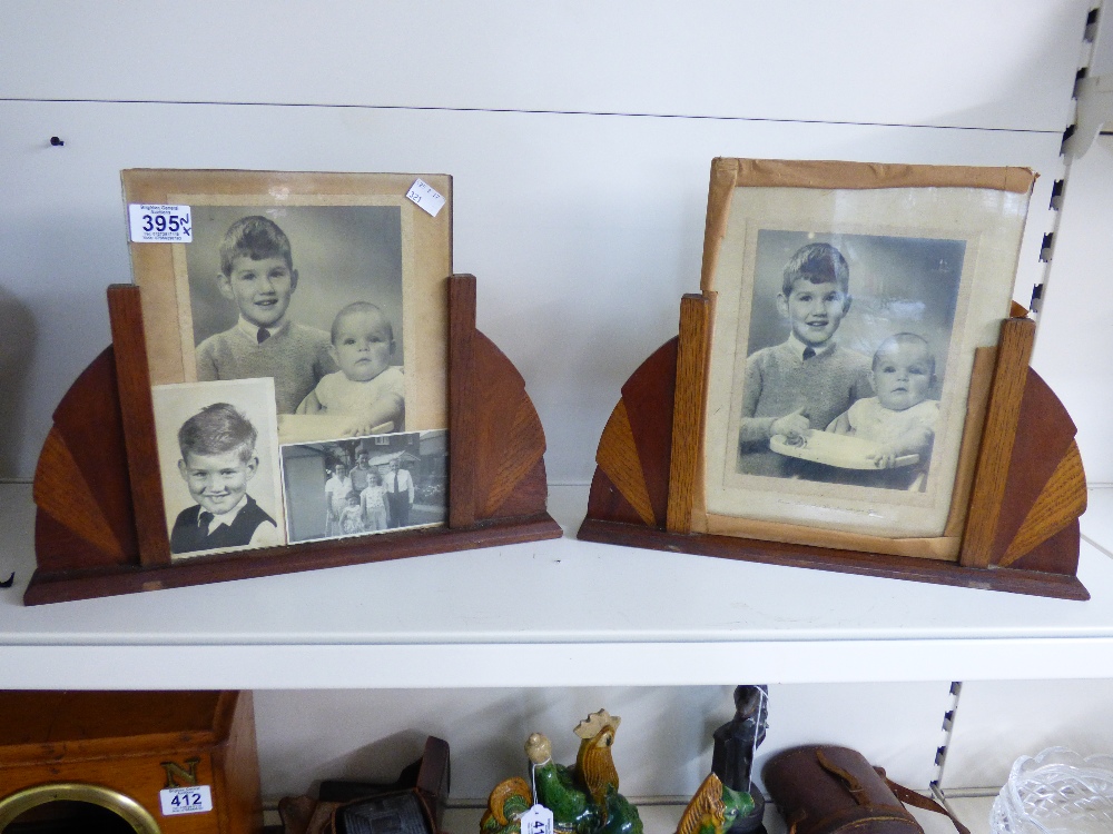 PAIR OF WOODEN ART DECO PICTURE FRAMES 40 X 32 CMS