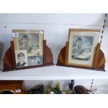 PAIR OF WOODEN ART DECO PICTURE FRAMES 40 X 32 CMS