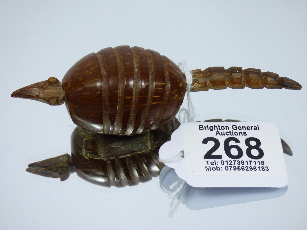 CARVED COQUILLA NUT IN THE FORM OF AN ARMADILLO - Image 2 of 2