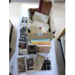 BOX OF MIXED BLACK & WHITE PHOTOGRAPHS, ENID BLYTON BOOKS & OTHERS