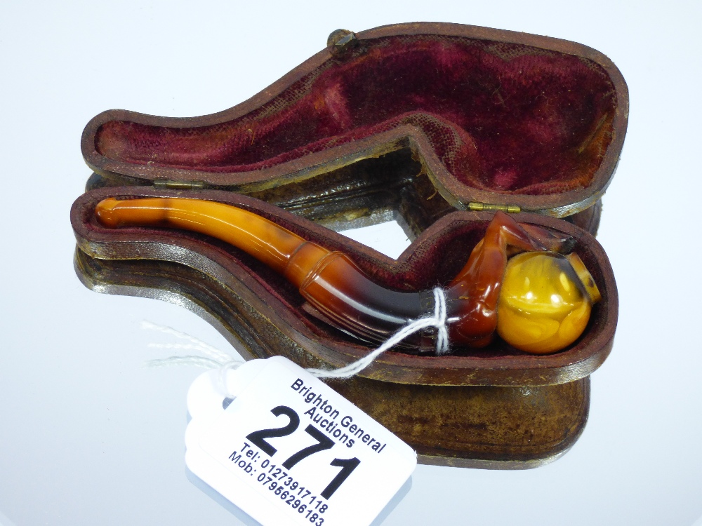 MEERSCHAUM CHEROOT HOLDER & CASE, DAMAGE TO THUMBNAIL