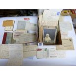 BOX OF VINTAGE LETTERS & CERTIFICATES