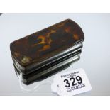 SNUFF BOX WITH TORTOISE SHELL TO LID & BASE